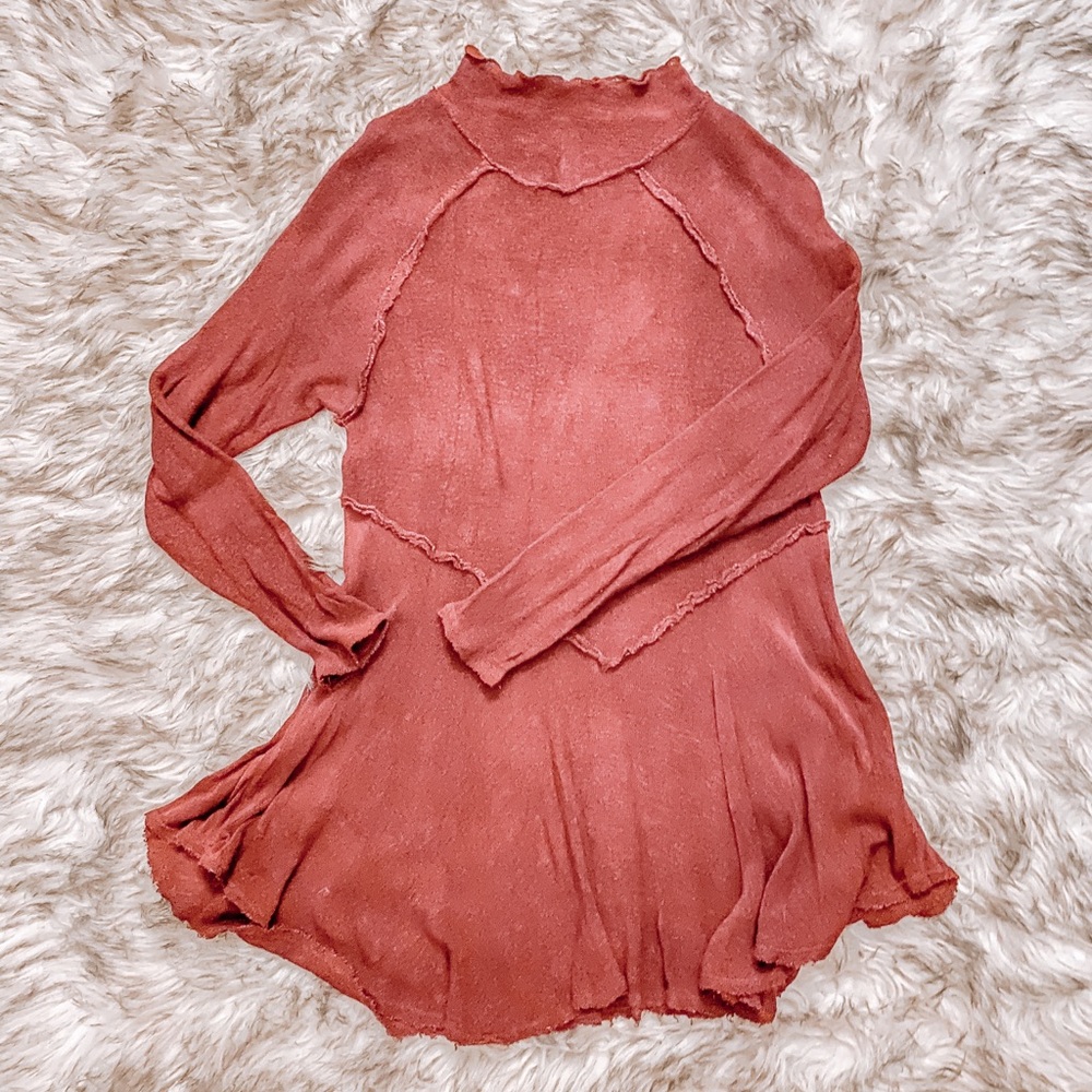 Free People Peplum Mockneck